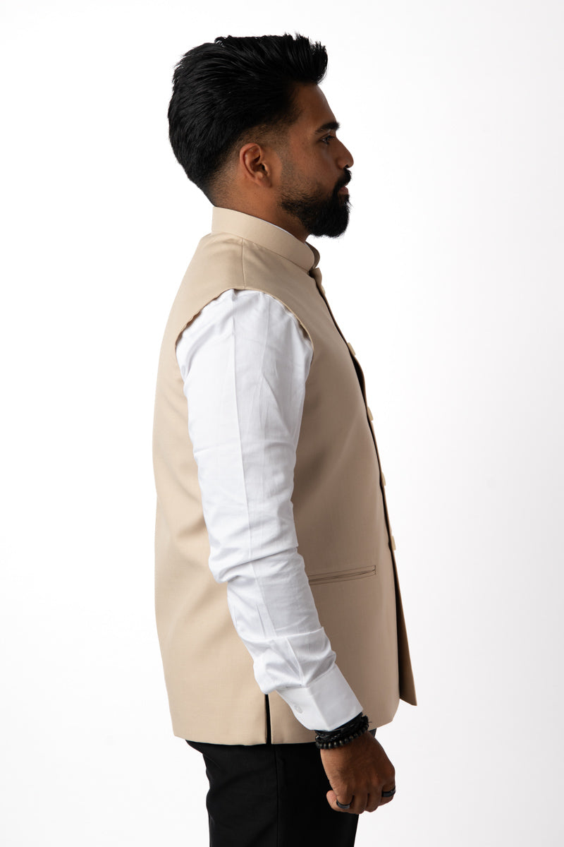1 Piece Mens Vest in Beige